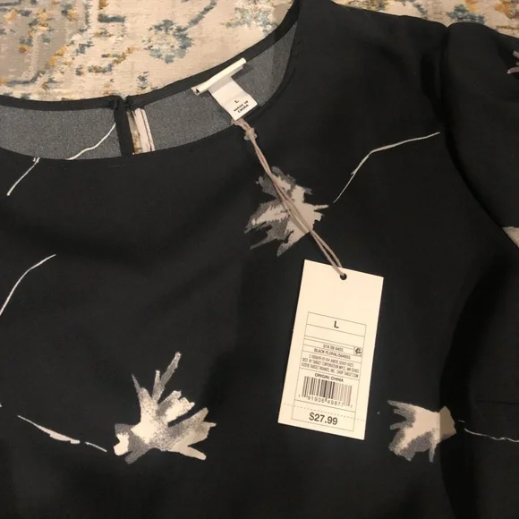 NWT A New Day Women's Long Sleeve Keyhole Neck Shift Black Dress - Picture 4 of 5